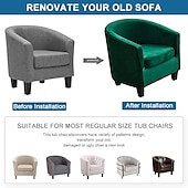 cheap Armchair Cover &amp; Armless Chair Cover-Velvet Club Chair Barrel Chair Slipcover Tub Chair Cover with Seat Cushion Cover Non Slip Furniture Protector Couch Cover with Elastic Bottom for Hotel Bar,Sage Green
