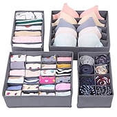 economico Organizzatori di Cassetti per Vestiti-Divisore organizer per cassetti biancheria intima calzini 4 pezzi, organizzatore cassetto cassettiera lavabile ulg organizer per armadio pieghevole in tessuto oxford e scatole portaoggetti per calze,