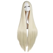 levne Párty paruky-40/100cm měkká rovná dlouhá cosplay paruka Halloween cosplay párty paruky