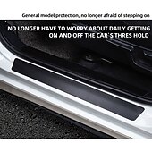 cheap Car Body Decoration &amp; Protection-4PCs Car Door Stickers Universal Sill Scuff Anti Scratch Carbon Fiber Auto Door Sticker Car Accessories Styling