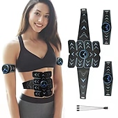 preiswerte Köpermassagegerät-EMS-Bauchmuskeltrainer, Bauch-Elektrostimulator, Elektrostimulation, USB-Ladegerät, Fitness-Heimtraining, Fitnessstudio, Muskelaufbau, Gürtel, Massagegerät