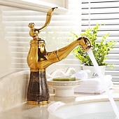 cheap Pull Out Spray-Traditional Bathroom Faucet Pull Out Basin Sink Mixer Taps Short/Tall, Vintage Brass Vessel Taps Ceramic Single Handle, with Cold and Hot Hose