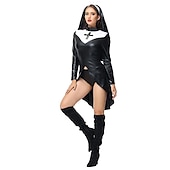 abordables Disfraces de mujer-Enfermera Monja Traje de cosplay Ropa de Fiesta Baile de Máscaras Adulto Mujer Accesorios Cosplay Rendimiento Fiesta Víspera de Todos los Santos Mascarada Mardi Gras Disfraz de carnaval fácil