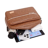 levne Pánské tašky-Pánské Crossbody kabelka Taška přes rameno Aktovka Messenger taška PU kůže Venkovní Denní Zip Velká kapacita Lehká váha Odolné Pevná barva Tmavěhnědá Žlutá hnědá Černá