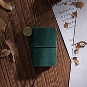 levne Notebooky a plánovače-Kůže zápisník Jednoduchý A7 2.9×4.1 palce Retro Kůže SoftCover Přenosná 64 stránky zápisník pro Cestovatelské Student
