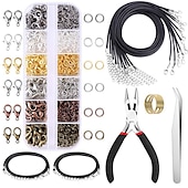 economico kit per la creazione di perline-973 pezzi di risultati del kit per la creazione di gioielli con pinzette a pinza e filo per la creazione di braccialetti per collana di gioielli riparazione forniture artigianali fai da te
