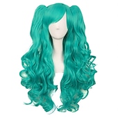 cheap Party Wigs-Wavy Blonde Ponytail Wig for Jean Cosplay Game Princess Golden Anime Hair Wigs with Pigtails Bangs Halloween Wigs