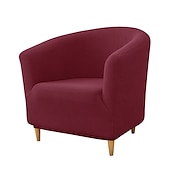 cheap Armchair Cover &amp; Armless Chair Cover-Club Chair Cover Barrel Chair Slipcover Burgundy Stretch Tub Chair Slipcover, Arm Chair Sofa Cover For Dogs Pet, Washable Couch Furniture Protector Soft Durable