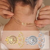 economico kit per la creazione di perline-separatore di fermagli a strati per collana da donna 14k oro argento groviglio gioielli di sicurezza senza catenaccio di chiusura convertitore estensore della catena