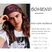 ieftine Accesorii Stilizare Păr-1 bucată bohend boho bandă largă yoga elastică bandă mare bandă pentru cap sport atletic plajă accesorii pentru păr pentru femei și fete