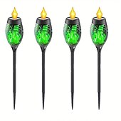 billige Halloween utendørs-solenergi utendørs flimrende flamme lys, halloween jul solar fakkel sti lys vanntett lampe landskap dekorasjon belysning dekorere for utendørs hage sti camping griller