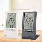 cheap Radios and Clocks-LED Digital Clock Thermometer Hygrometer Gauge Indicator Alarm Clock Indoor/Outdoor Weather Station Automatic Electronic Temperature Humidity Monitor Clock
