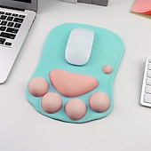 abordables Tapis de Souris-Tapis de souris 3d ergonomique avec repose-poignet patte de chat mignon repose-poignet en silicone doux et confortable tapis de souris tapis de poignet anti-dérapant pour ordinateur jeu d&#039;ordinateur