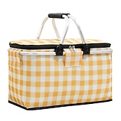 abordables Organizadores para coche-Cesta de picnic con asa plegable aislada para picnic de alta calidad de 24 l