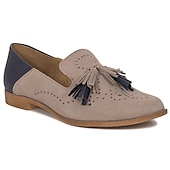abordables Chaussures sans lacet et mocassins femme-Femme Ballerines Oxfords Slip-Ons Grandes Tailles Mules mocassins Bureau du quotidien Couleur unie Découper Eté Broderie Talon Bas Bout fermé Elégant Entreprise Confort Marche Polyuréthane Mocassins