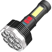 abordables Lampes de poche-Lampe de poche à 9 led torche super forte avec lanterne de poche rechargeable usb portable étanche