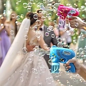 economico Sport e divertimento all&#039;aria aperta-1pc pistola a bolle macchina a bolle automatica modelli rossi e blu vano batteria che soffia bolle elettriche giocattoli creativo piccolo regalo accessori per feste forniture per feste di compleanno