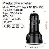 abordables Chargeurs de voiture-250w pd chargeur de voiture usb charge rapide type c adaptateur de téléphone usb dans la voiture pour chargeur rapide de voiture