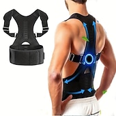 Недорогие Индивидуальная защита-Регулируемый двойной регулируемый ремешок Поддержка плеча и позвоночника Пояс для коррекции поясницы У мужчин и женщин Ортопедический корсет для верхней части спины Подарок на День святого Валентина