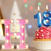cheap Decorative Lights-LED Letter Lights Light Up Pink Letters Glitter Alphabet Letter Sign Battery Powered for Night Light Birthday Party Wedding Girls Gifts Home Bar Christmas Decoration Pink Letter