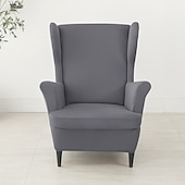 cheap Armchair Cover &amp; Armless Chair Cover-Stretch Wing Chair Cover Set with Ottoman Cover, Burgundy Spandex Stretch Wing Back Chair Cover Removable Machine Washable Armchair Chair Cover for Strandmon Chair