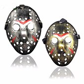 preiswerte Masken-Jason Vorhees Jason Voorhees Maske Haloween Figuren Erwachsene Herren Damen Grusel Gruseliges Kostüm Halloween Karneval Einfaches Karnevalskostüm