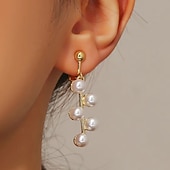 abordables Accesorios y más-Mujer Pendientes cortos Pendients de aro Pendientes con clip Retro Gota Elegante Vintage Sencillo Dulce Perla Artificial Aretes Joyas # 1 / # 2 / # 3 Para Fiesta Calle Diario Festivos Festival 1 Par