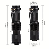 cheap Flashlights-Zoomable UV Flashlight with Clip - Waterproof Torch in Red, Blue, Green &amp; Purple Black Light for Fluorescent Detection &amp; Camping