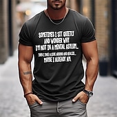 abordables T-shirt graphique pour hommes-Homme Lettre Impressions Graphiques T-shirt T-shirt graphique Coton Manche Courte Graphique Chemise Noir Vert Véronèse Bleu de minuit T-shirt confortable Extérieur Rue Vêtements de créateurs de mode