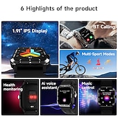 Χαμηλού Κόστους Smartwatch-Έξυπνο ρολόι imosi σακχάρου αίματος 1,91 ιντσών έξυπνο ρολόι γυμναστικής ρολόι τρεξίματος bluetooth βηματόμετρο υπενθύμισης κλήσεων παρακολούθηση δραστηριότητας συμβατό με android ios γυναίκες άντρες