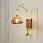 economico Lampade LED da parete-lightinthebox applique da parete a led in vetro a 1 luce, applique moderna e27, applique da parete minimalista quadrata in vetro marrone, lampada da parete moderna ad angolo regolabile, per studio