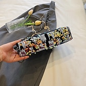 お買い得  クラッチバッグ＆イブニングバッグ-女性用 ハンドバッグ クラッチバッグ ドームバッグ クラッチバッグ 合成 パーティー ブライダルシャワー ウェディングパーティー スパンコール 大容量 折り畳み式 幾何学模様 ブラック ホワイト ピンク