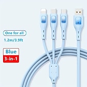 economico Cavetti per cellulari-3 in 1 design per mac 120w usb c multi cavo di ricarica veloce 3in1 cavo di ricarica per telefono multiplo usb c multi cavo con tipo c/micro usb/ip per samsung s23 s22 s21 per iphone 14 13 12 11 x xs