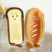 cheap Pencil Cases &amp; Holders-Bread Toast Pencil Case Bag for Girls Cute Plush Pen Pouch Box Large Capacity Student School Supplies