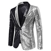 preiswerte Outfits-Retro Vintage Disko 1980er Anzüge &amp; Blazer Disco Pailletten Herren Karnevalskostüm Maskerade Party / Abend Pride Parade Pride-Monat Erwachsene Mantel Hemd Krawatte