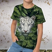 tanie 3D zwierzęta dla chłopca-Dla chłopców 3D Graficzny Zwierzę Kreskówki Podkoszulek T-shirt Krótki rękaw Druk 3D Lato Wiosna Aktywny Sport Moda Dzieci 3-12 lat Na zewnątrz Codzienny Regularny