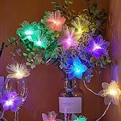 Недорогие Питание от батареек-Элегантные свадебные приемы искусственные цветы декоративные светодиоды украшение DIY волшебный венок из листьев для домашней вечеринки свадебной комнаты внутреннего и внешнего декора