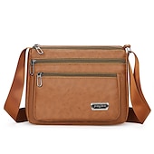 economico Borselli da uomo-borsa a tracolla in similpelle marrone da uomo - borsa a tracolla con tasche multi-cerniera per l&#039;uso quotidiano e i viaggi