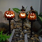 olcso Halloween kellékvilágítás-halloween kültéri napelemes pumplin lámpák jack o lámpás modern udvarhoz műgyanta padlóbetét táj dekoráció hamis sütőtök fények