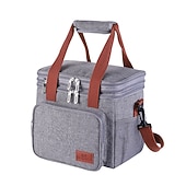 baratos Organizadores para automóveis-lancheira, lancheira isolada de 14l, bolsa térmica expansível de dois andares, bolsa leve à prova de vazamentos com bolso lateral para tecido, terno para homens e mulheres