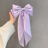 economico Accessori per acconciature-1pc clip dell&#039;arco dei capelli per le donne grandi fiocchi di capelli in raso clip a coccodrillo a coda lunga grande fiocco di capelli accessori per capelli delle ragazze fascino del partito di