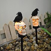 halpa Halloween rekvisiittivalo-1kpl Polun valot ja lyhdyt Aurikoladattava Vedenkestävä Lämmin valkoinen 1 LED-helmet