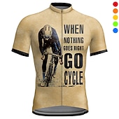 voordelige Heren shirts-Voor heren Wielrenshirt Grafisch Letter en nummer Korte mouw Fietsen Shirt Kleding Bovenlichaam met 3 achterzakken Bergracen Wegwielrennen Sneldrogend Reflecterende strips Achterzak Vochtregelerend