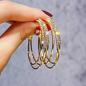 abordables Boucles d&#039;oreilles-1 paire Boucle d&#039;Oreille Créoles For Femme Anniversaire Soirée Cadeau Alliage Classique Mode