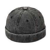 levne Pánské klobouky-Unisex Docker Cap Klobouky bez okraje Černá Fialová Bavlna Vyprané Cestování Plážový styl Venkovní Dovolená Bez vzoru Nastavitelná Módní