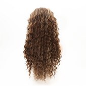 economico Parrucche trendy sintetiche-parrucche lunghe ricci marroni con riflessi marroni per capelli sintetici resistenti al calore parrucca riccia bionda mista marrone