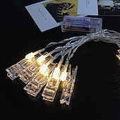 cheap Battery String Lights-Elegant Wedding Party Reception Photo Clip String Lights – 1.5M/3M/6M Fairy Copper Wire, Waterproof, Warm White, for Bedroom and Holiday Decor