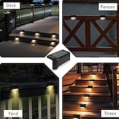 cheap Pathway Lights &amp; Lanterns-4pcs Solar Step Lights Outdoor LED Deck Stair Lights Waterproof LED for Garden Fence Step Railing Stairs Yard Patio Pathway Holiday Light
