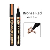 economico pittura, disegno e materiale artistico-1 pennarello argento/gole/rame/bronzo rosso cromato pennarello riflettente a specchio, 4 stili disponibili, perfetto per la decorazione pasquale, perfetto per la decorazione pasquale