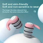 abordables Soins Personnels &amp; Santé-1 paire de bouchons d&#039;oreille en silicone doux et confortables bouchons d&#039;oreille isolation phonique réduction du bruit écouteurs filtre de bruit dormir natation étanche trois couches muet